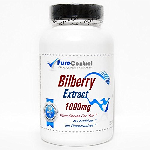 [BRSWKZI5BMOW2CA7] Bilberry Extract 1000mg // 100 Capsules // Pure // by PureControl Supplements
