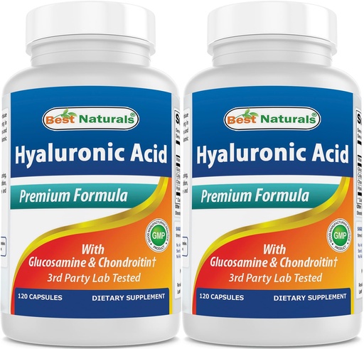 [BRSREGIDCENQMA3X] Best Naturals Hyaluronic Acid 100 mg 120 Capsules (Pack of 2)