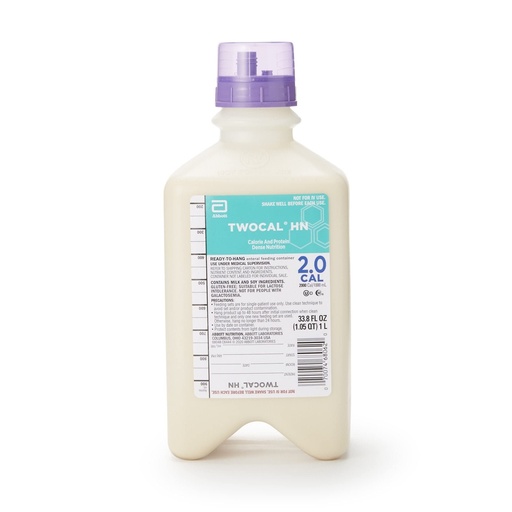 [BRSROZTYAB5RAFI3] TwoCal HN Ready to Hang Tube Feeding Formula, 1 Liter, Abbott Nutrition 68048, 8 Count