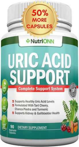 [BRSRM236B4BRQD3J] Uric Acid Flush - Herbal Uric Acid Cleanse Supplement - With Tart Cherry, Celery Seed Extract, Chanca Piedra, Devil’s Claw & Green Coffee Bean - Vegan - Supports Gallbladder and Kidney Health