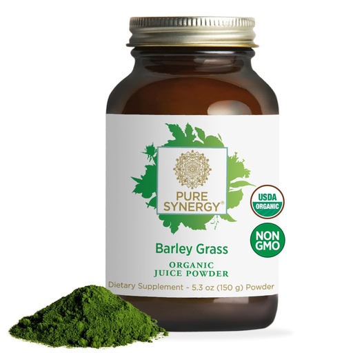 [BRSWIFT7BUIQEC3O] PURE SYNERGY Organic Barley Grass Juice Powder | Chlorophyll-Rich Greens Powder | Organic Cold-Pressed Barley Grass Juice | for Energy, Detox, and Digestion Support (5.3 oz.)