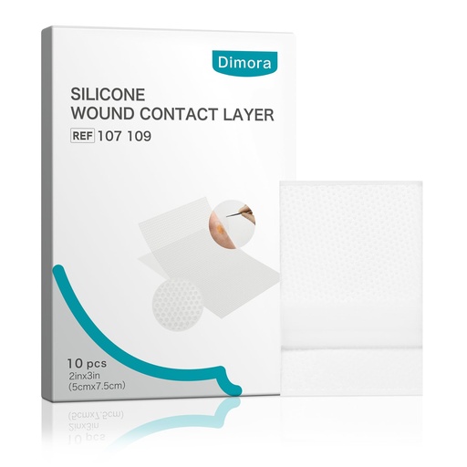 [BRSREEDQAAIRMELX] Dimora Wound Contact Layer, Silicone Dressing, 2in x 3in, 10 pcs | Non-adhering, Transparent Pads Bandages Sheets, Wide Range of Exuding Wounds