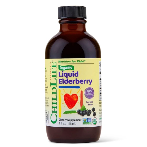 [BRSROYI5OUNR6CDP] ChildLife Essentials Organic Elderberry Syrup for Kids - Liquid Elderberry Formula for Kids, Supplement Extract Liquid, Wellness Tincture for Babies, Toddlers, Children - 4 Fl Oz