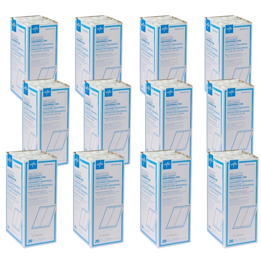 [BRSWIYQ5CICQKYDC] Medline Sterile Abdominal Pads, Cellulose Center, 8 x 7.5 in - Pack of 240 | Extra Absorbent