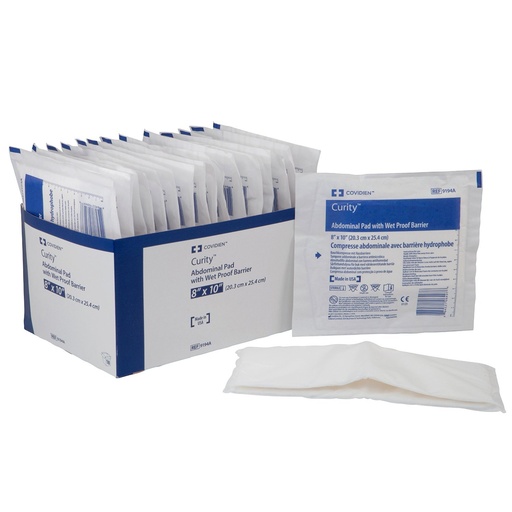 [BRSWIHA2CMBA23I3] Covidien 9194A Curity Abdominal Pads with Wet Proof Barrier, Sterile, 8" x 10" (Pack of 18)