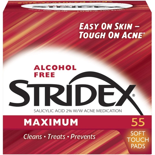 [BRSWK2Q3AIAW2FQZ] Stridex Strength Medicated Pads, Maximum, 55 Count pack,2 pack