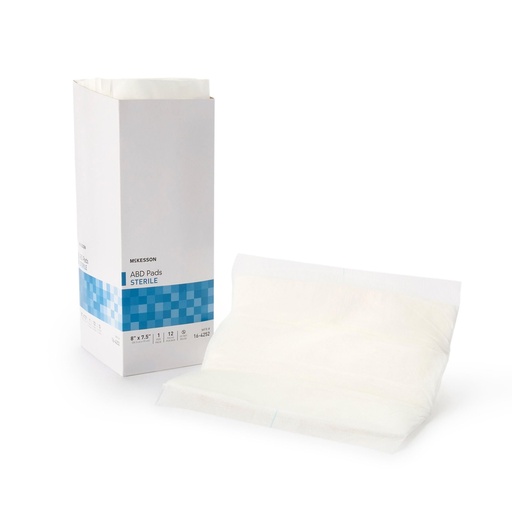 [BRSWGGL2OEPQACTO] McKesson Abdominal Pads, Sterile, Nonwoven Cellulose, 7 1/2 x 8 in, 12 ct | Abdominal Pad,Sterile,7-1/2 X 8 Inch,1 per Pack