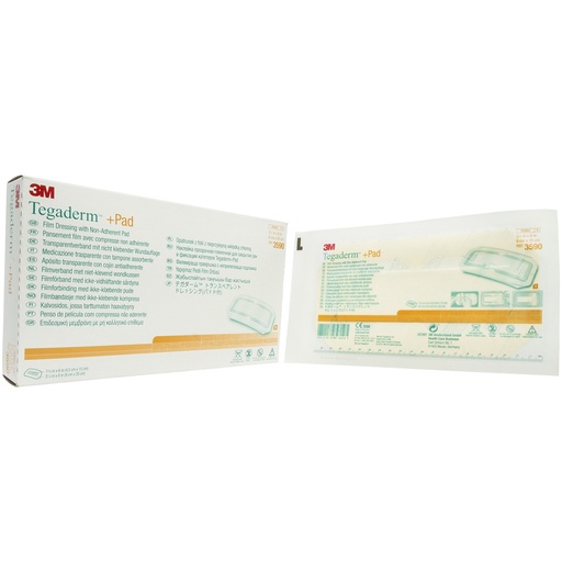 [BRSWIYALCZ6RG33K] 3M Tegaderm Dressing W/Non-Adhesive Absorbent Pad 3.5"X8" - Box of 25 - Model 3590