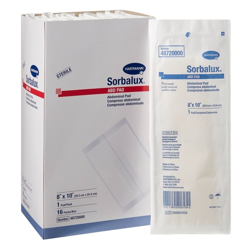 [BRSWICY6BEOWM3AZ] Sorbalux Abdominal Pad, Sterile, 8" x 10"