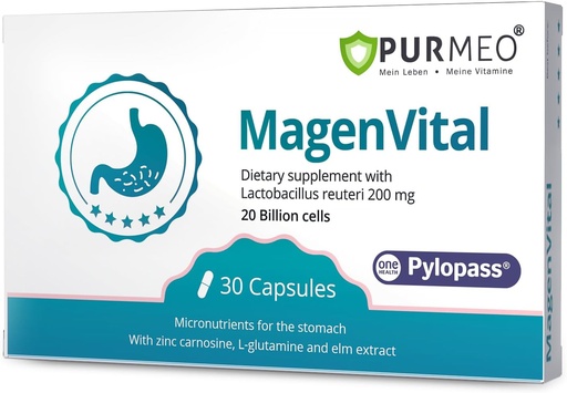 [BRSRAATYDMGRE3LL] 5 in 1 High Potency H. Pylori Treatment Probiotics - Gastritis Support - 1 Per Day - Pylopass Lactobacillus Reuteri DSM17648 - No Refrigeration Needed - Made in Germany