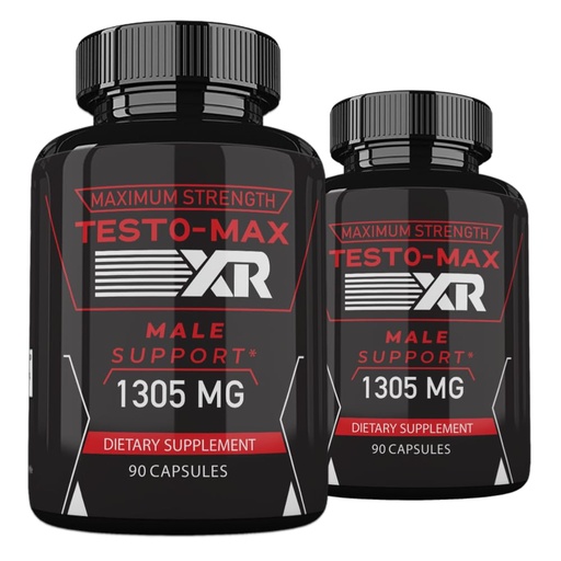 [BRSRABD5OICAKHT5] (2 Pack) Testo-Max XR Capsules, Testo-Max XR for Men Dietary Supplement Advanced Formula, Testo-Max XR Pills, 180 Capsules