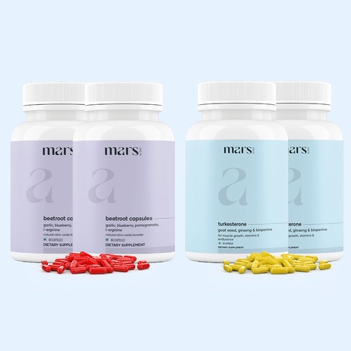 [BRSRGGQZO4CRQCYY] MarsbyGHC Testo Max Combo | Mars Beetroot Nitric Oxide Booster & Mars Turkesterone 240 Capsules| Pack of 2