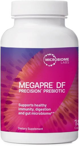 [BRSRM2Y6AUBGOD3K] Microbiome Labs MegaPre DF - Dairy-Free Prebiotic Fiber Supplement - Gut Health Prebiotics for Women, Men & Kids 3+ - Support Microbial Diversity (180 Capsules)