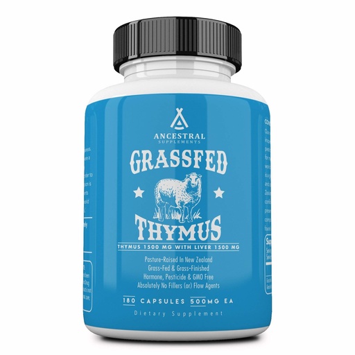 [BRSWGZ33OUMQKDQY] Ancestral Supplements Grass Fed Ovine Thymus Supplement with Liver, 180 Ct | Sheep Glandular extract with liver support promotes histamine balance, energy, allergy relief and immune health.