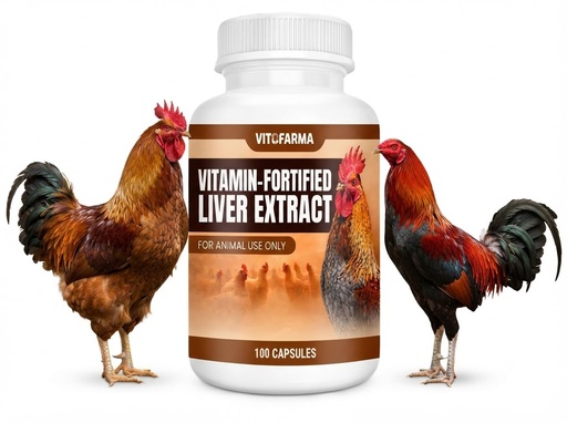 [BRSRGAYZPMJWGGQ7] Vitamin Fortified Liver Extract – 100 Capsules | Liver Powder with B Vitamins & Vitamin E | Nutritional Supplement for Poultry
