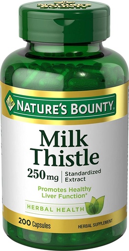 [BRSWIGYOAQJRU3DO] Nature's Bounty Milk Thistle 250 mg Capsules 200 ea