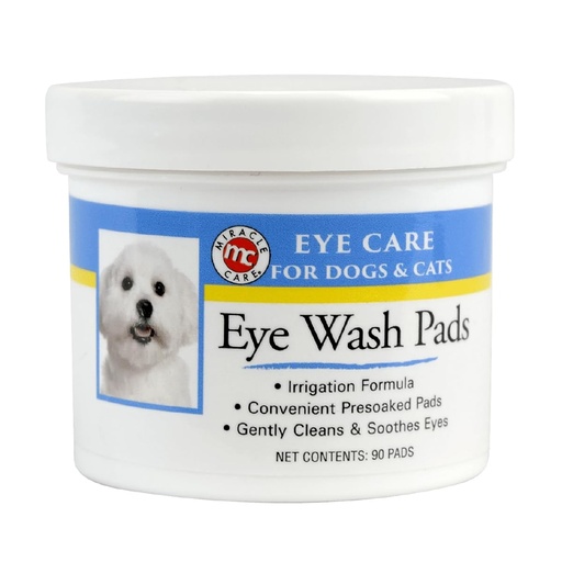 [BRSWIYYLO4IWGETI] Miracle Care Eye Wash Pads for Dogs and Cats, 90 Pre-Soaked Wipes | Single Use Wipes Gently Clean and Soothe Pet Eyes, Non-Stinging Formula to Remove Eye Debris and Dirt, For Daily Use