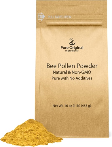[BRSW2BITOAORE234] PURE ORIGINAL INGREDIENTS Bee Pollen Powder, 1 lb, No fillers, Undiluted Supplement