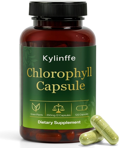 [BRSRGBARCEDQ2DLU] Chlorophyll Capsules for Deodorant, Body Odor, Breath Freshness & Digestive Comfort, Internal Deodorant Chlorophyll Pills for Women & Men, Gluten-Free, Non-GMO, GMP, 120 Vegan Capsules