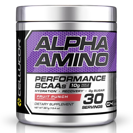 [BRSWKHY4OMMBWGTM] Cellucor Alpha Amino EAA & BCAA Powder | Branched Chain Essential Amino Acids + Electrolytes | Fruit Punch | 30 Servings