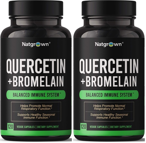 [BRSRGGT2OZYBQA3K] Natgrown Quercetin with Bromelain Supplement Complex - 120 Capsules (Pack of 2)