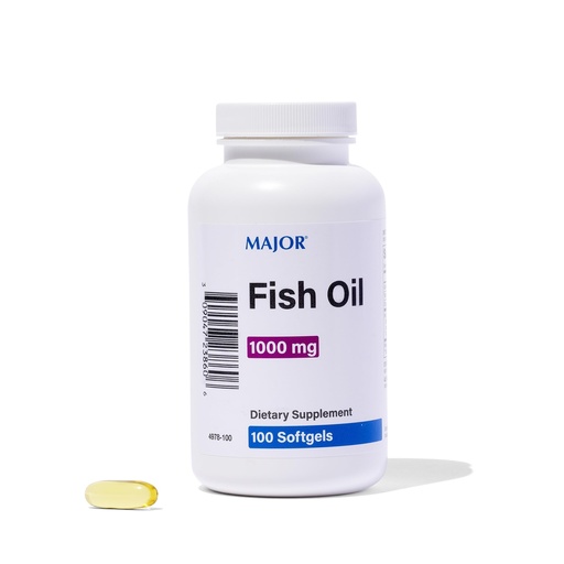 [BRSWIEY7CQFBWYLE] MAJOR Omega-3 Fish Oil - Fish Oil Supplement 1000mg - 100 Softgels (1-Pack)