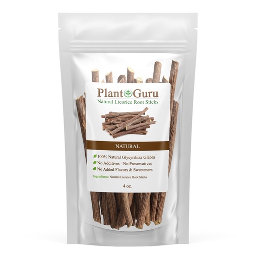[BRSRGCQ3DMNBYETJ] Licorice Root Chew Sticks (Mulethi) 4 oz. - Glycyrrhiza Glabra - Yashimadhu Dried Whole Natural Root from Turkey - Premium Herbal Botanical