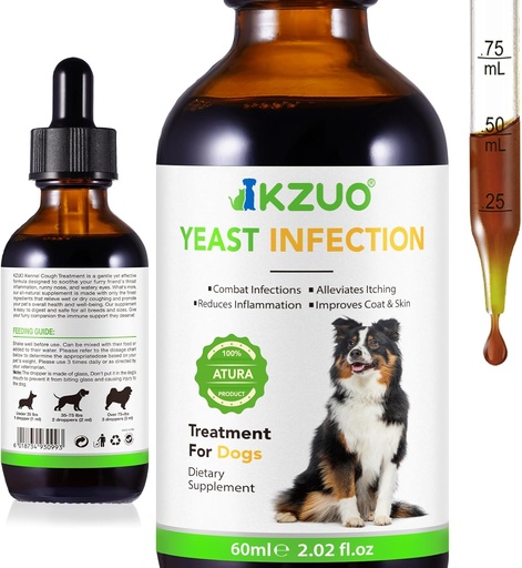 [BRSRA2YHC55G23LJ] Natural Yeast Infection Treatment for Dogs - Effective Dog Ear Infection Treatment & Allergy Relief, Reduces Inflammation, Alleviates Itching, Combats Infections, Improves Coat & Skin