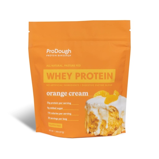[BRSRMCAOA56GECT3] ProDough Gourmet Whey Isolate Hydrolized Protein Powder for Shake Mix- Easy Digest Enzyme Blend, 25g Protein per Serving, Natural Ingredients, Gluten Free, Keto Friendly (Orange Cream)