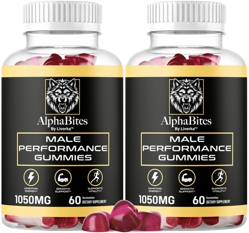 [BRSRAZAOCECROFLZ] (2 Pack) Alpha Bites - Original Formula 7 in 1 Alpha Bites Gummies, AlphaBites for Men, Official Alpha Bites Advanced Premium Formula Performance and Energy, Alpha Bite Gummy Reviews, for 2 Months
