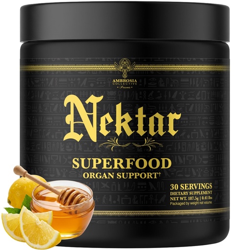 [BRSRABT6BF7GCCYZ] Ambrosia Superfood Organ & Cycle Support Powder | Liver & Kidney Support with Milk Thistle, Red Yeast Rice & CoQ10 | 13 Superfood Ingredients | 30 Servings | Honey Lemon
