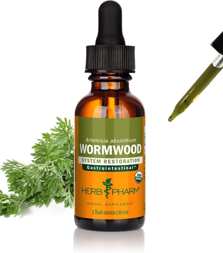 [BRSWIYQ2PN7QMADA] Herb Pharm Certified Organic Wormwood Liquid Extract for Digetical System Support - 1 Ounce