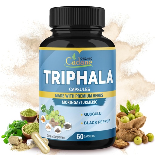 [BRSWYGQKBYIBMYDB] Triphala Extract Capsules & Turmeric, Guggul, Ginger, Black Pepper, Moringa - Complex Supplement Herbs