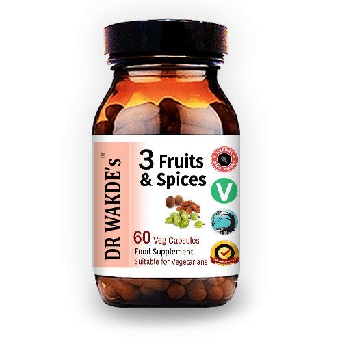 [BRSWIEIKOMHA4CI5] DR WAKDE'S 3 Fruits & Spices Capsules (60 Veg Caps, Digestive Support, Triphala and Trikatu, Ayurvedic Supplement, Vegan, Herbal, All Natural, Made in UK)