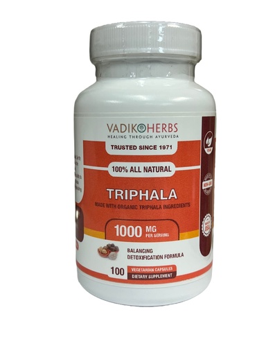[BRSWIYTYBZ4RKEQ7] Vadik Herbs Triphala (Trifala) Powder Organic 100 Veg Capsules Immune System Support Supplements
