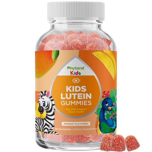 [BRSW2AILBAGQ2A36] Kids Lutein Gummies - Mango Flavored Potent Lutein and Zeaxanthin Supplements for Eye Health - Eye Vitamins for Blue Light Protection, Dryness, Strain Support & Visual Sharpness - 60 Count