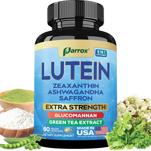 [BRSREFA2OQPBG2AU] Lutein & Zeaxanthin Eye Vitamins for Adults, Vision Support, 60 Capsules | Vision Health Support with Ashwagandha, Saffron, Green Tea Extract & Glucomannan, Plant-Based Formula