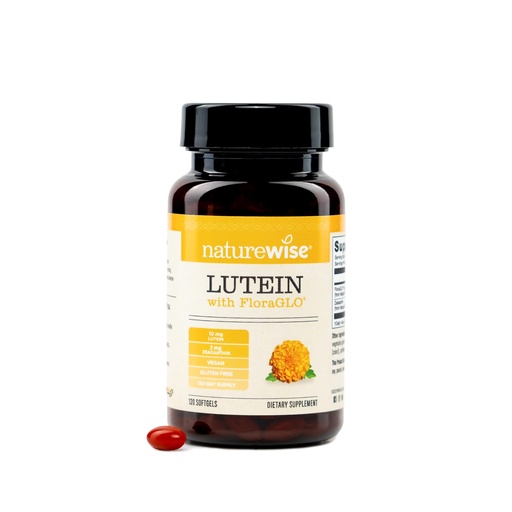 [BRSRYZYQAUAQGFDA] NatureWise Lutein 10mg with Zeaxanthin - Made with FloraGLO - 120 Softgels