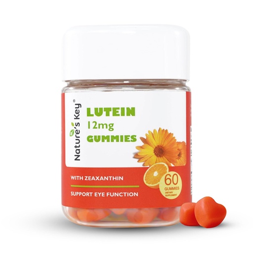 [BRSROGAQB4NWO233] Nature's Key Lutein Gummies 12mg with Zeaxanthin & Vitamin A for Kids and Adults | Eye Health and Brain Function Supplement | Orange Flavor, 60Ct