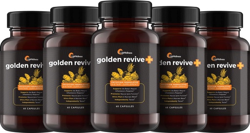 [BRSW2EACOUCA2D3X] UpWellness Golden Revive + Joint Support Supplement Featuring Turmeric with Black Pepper, Quercetin, and Magnesium- Turmeric Boswellia Supplement - 6 Active Ingredients - 60 Capsules, 5 Pack
