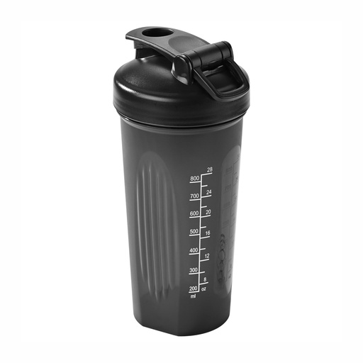 [BRSRGCQKCMNR43DB] Fox Run Blending Bottle, Black 28oz Shaker Bottle, Whisk & Measurements | Easily Mix Smoothies & Shakes In One Bottle | Durable Stainless Steel Whisk Ball | Large 28 Ounce Capacity Blender Bottle