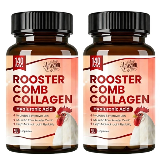 [BRSRGBANAV5WODLP] Rooster Comb Collagen, Natural Hyaluronic Acid & Collagen Supple𝐦ent, Hyaluronic Acid | Rooster Comb Extract - 140mg, 90 Capsule (2)