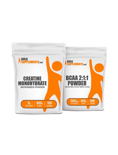 [BRSRMHD5CR7QKYLU] BulkSupplements Creatine 500g + BCAA 2:1:1 500g Bundle