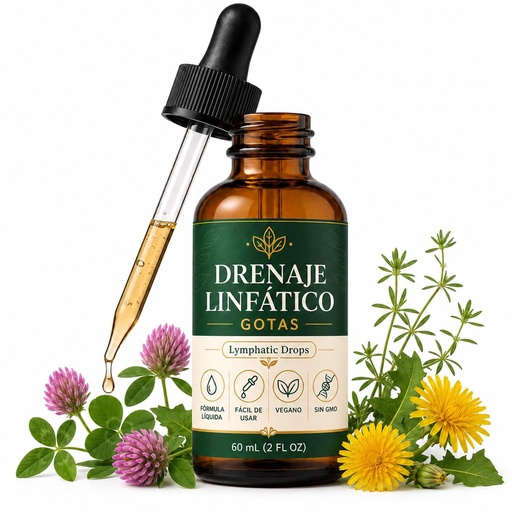 [BRSRYZQ6AACGYCLH] Gotas de Drenaje Linfático con Cleavers y Dandelion, 2 fl oz(1) | Gotas de Apoyo Linfático, Fluid Balance Drops, 2 fl oz