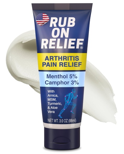 [BRSRA2QLC4MA4GQ3] Arthritis Pain Relief Cream + Menthol, Camphor, Arnica, & MSM, 3oz (1 Pack) | 10-in-1 Topical Joint Pain Cream with Turmeric for Knees, Back, Neck, Hands, Foot, & Muscle Aches, Up to 8 Hours, Made in USA