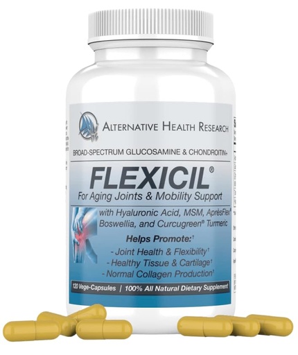 [BRSRAHQQPMAQ2FD6] Flexicil Advanced Joint Mobility & Support | Glucosamine, Chondroitin, MSM, Hyaluronic Acid, Turmeric, Boswellia | Broad-Spectrum Bio-Enhanced Ingredients | 120 Vege-Capsules | 30-Day Supply