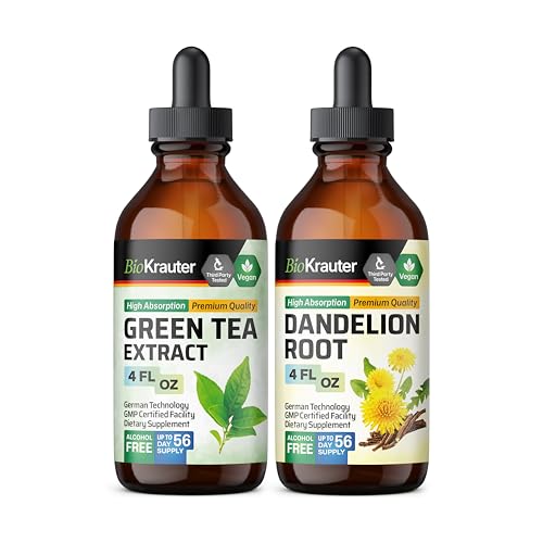 [BRSRAAAEPIMB43TH] Green Tea Tincture 4 Fl. Oz. & Dandelion Tincture 4 Fl. Oz.