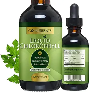 [BRSRMFIEBUCQY236] Go Nutrients Liquid Chlorophyll Drops – Organic Mulberry Leaf Extract with Copper – Natural Detox & Internal Deodorant for Women, Men & Kids – Non-GMO, Vegan, Mint Flavor, 2 oz Glass Bottle