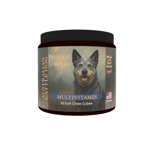 [BRSREZD4AQPROA3O] Australian Cattle Dog Multivitamins, 90 Count, Made in the USA with Real Bacon