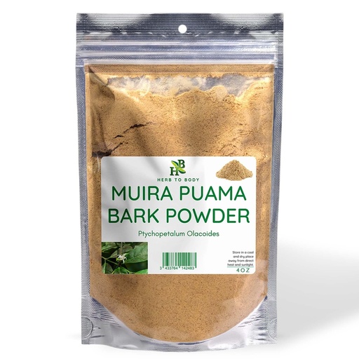 [BRSROAYZCMNREEYY] Herb To Body Muira Puama Powder - 4oz, Wildcrafted Ptychopetalum Olacoides for Muira Puama Tea, Herbal Tea, Traditional Blends, and Wellness Routines